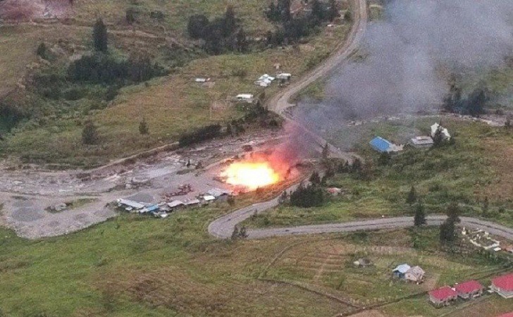 Mess PT MTT di Ilaga Kabupaten Puncak yang dibakar keloompok Separatis pimpinan Luki Murib