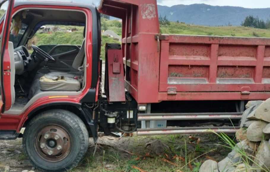 Kondisi Truk yang Ditemukan dengan Keadaan Kosong tanpa Sopir